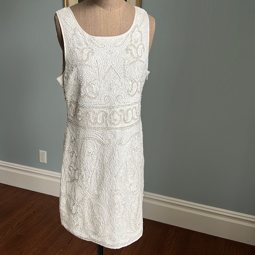 Calypso Beaded White Dress (L)